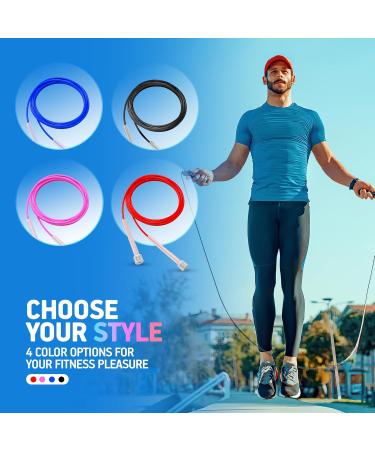 Portum Springs Adjustable Speed Jump Rope - Fitness Rope for Men Women & Kids - 2.8m Lightweight Skipping Rope for Effective Workouts - Buy Online on SooperMarket.com