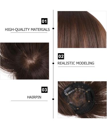 1pc Wig Air Bangs Ladies Tops Curly Human Hair Wig Tops for Women Bangs Hair Clip Human Hair Topper Curly Wigs Hair Hair Extensions Clip-on Woman High Temperature Wire Edge - Buy Online on SooperMarket.com