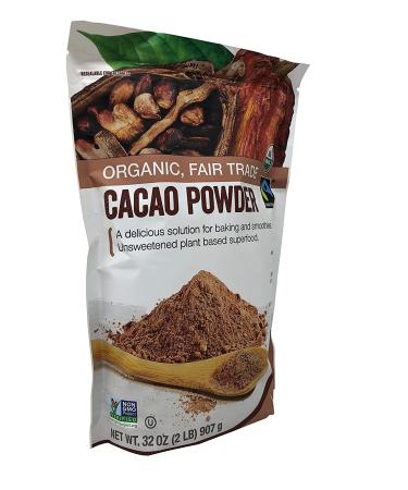 Volupta Organic Fair Trade Unsweetened Cacao Powder - 32 OZ | Superfood Quality - Buy Online on SooperMarket.com