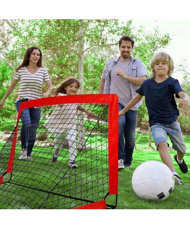 Set of 2 Portable Soccer Goals for Kids | Indoor Pop Up 4'x3' Toddler Soccer Nets with Training Equipment & Cones - Red - Buy Online on SooperMarket.com
