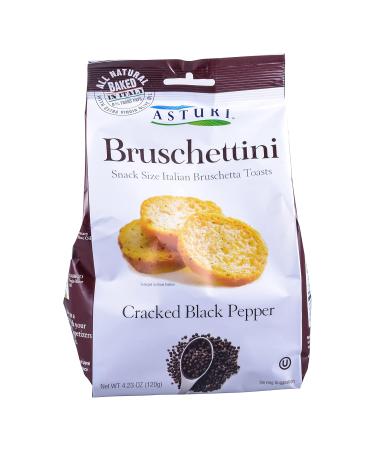 Buy Asturi Bruschettini with Cracked Black Pepper - 4.23 oz | Premium International Snack - Buy Online on SooperMarket.com
