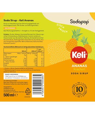 Sodapop Keli Pineapple Syrup - Quick & Easy 500ml Makes 10L Ready-to-Drink - Buy Online on SooperMarket.com