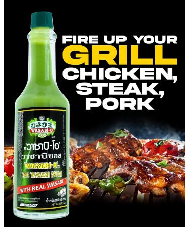 WASABI-O Premium Wasabi Sauce With Real Wasabi - Wasabi Hot Sauce For Sushi Roast Beef Roasted Veggies & More Vegan Barbecue Vegetarian Gluten-Free 2.2oz - Buy Online on SooperMarket.com