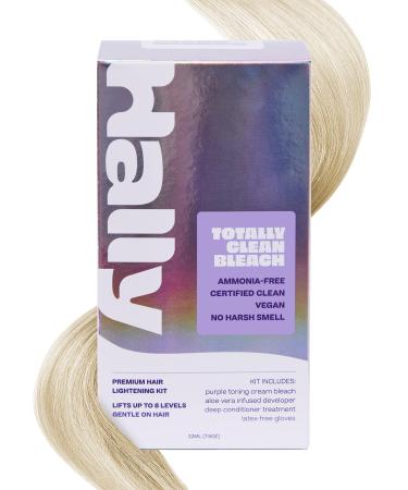 Bleach Kit by Hally Hair Totally Clean Bleach - Hair Lightener Kit Includes Toning Cream Bleach & Developer & Conditioner - Gentle Nourishing Hair Bleaching Lifts Up to 8 Levels Vegan & Cruelty Free