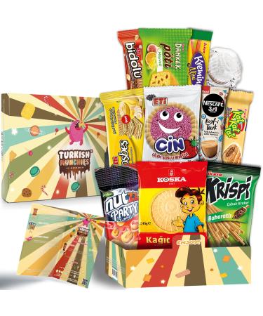 Midi International Snack Box  Premium and Exotic Foreign Snacks  Unique Snack Food Gifts Included  Try Extraordinary Turkish Gourmet Snacks  Candies from Around the World to Explore  Galaxy Themed Box  12 Full-Size Snacks