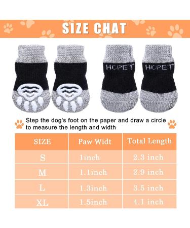 Frienda 8-Piece Anti-Slip Dog Socks for Small Puppies and Kittens - Adjustable Paw Protector with Traction Control in Black and Gray (Size S) - Buy Online on SooperMarket.com