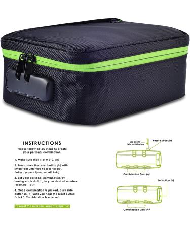 Polyester Zippered Travel Case with Lock Combination  Water Repellent Case with Interior Dividers  Interior Mesh Pockets  8.5x3.5x6.5 8.5 x 3.5 x 6.5 - Buy Online on SooperMarket.com