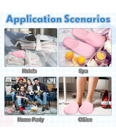 10 Pairs Disposable Home Slippers for Guests - Soft Washable Cotton Linen Spa Slippers Non-Slip & Breathable for Indoor Travel & Parties (Pink Gray - Buy Online on SooperMarket.com