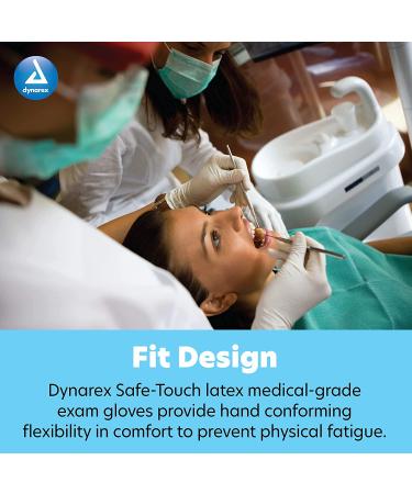 Dynarex Safe-Touch Latex Exam Gloves - Powder-Free, Medium, 100/Box - Healthcare, Law Enforcement, Industrial & Salon/Spa Use - Buy Online on SooperMarket.com