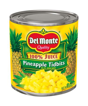 Del Monte Pineapple Tidbits In 100% Juice 15.25 Oz. Can, 12 Pack, 15.25 Oz (Pack Of 12)