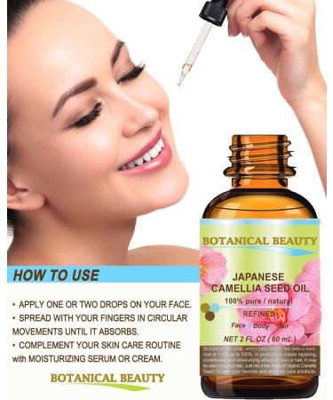 Japanese CAMELLIA Seed Oil - 100% Pure Natural Cold Pressed Carrier Oil for Hair Skin & Nails | 4 Fl. oz by Botanical Beauty - Buy Online on SooperMarket.com