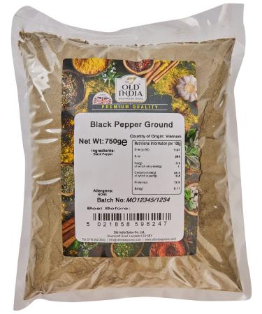 Old India Black Pepper Ground 750g 750 g (Pack of 1)