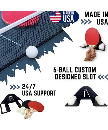 IRON AMERICAN Elite Ping Pong and Table Tennis Storage Rack - Made in USA | Ball and Paddle Slots, Hardware Included - Buy Online on SooperMarket.com