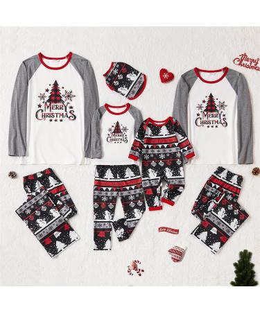 PatPat Family Matching Christmas Pajamas Set - Tree Snowflake & Letters Print Sleepwear | 3-6 Months Grey - Buy Online on SooperMarket.com