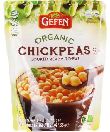 Gefen Organic Chickpeas Cooked Ready to Eat! 16.9oz (3 Pack) Salad Ready!