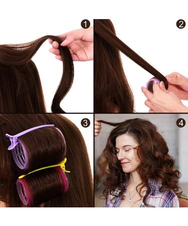 55mm Self Grip Hair Rollers Set - 18 Pieces with Duck Teeth Hair Clips for Women & Men - Buy Online on SooperMarket.com