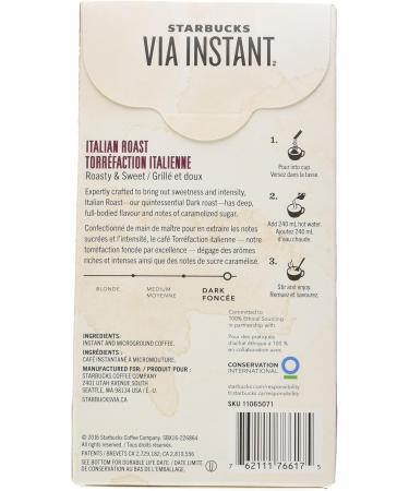 Starbucks Via Instant Italian Roast Dark Roast Coffee 8 Count & Medium Roast Premium Instant Coffee 90 g - Buy Online on SooperMarket.com