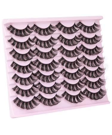 Wiwoseo 20MM Russian Strip Lashes - D Curly Natural Faux Mink Eyelashes (14 Pairs) - Buy Online on SooperMarket.com