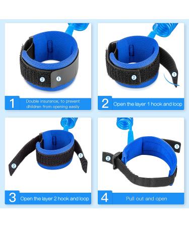 Hooyyene Anti Lost Wrist Link for Toddlers - Safety Toddler Leash for Kids - Children's Wristband for Outdoor Family Travel (Blue 8.2ft) - Buy Online on SooperMarket.com