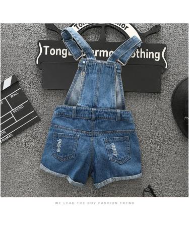 KidsCool Space Girls' Big Ripped Denim Shortalls 6-7 Years Blue-2034 - Buy Online on SooperMarket.com