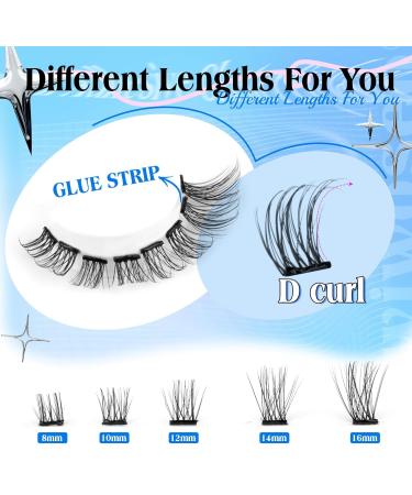 Self Adhesive Eyelashes - No Glue Needed, Natural Look Cluster Lashes (120pcs, 8-16MM) - Reusable & Beginner-Friendly - Buy Online on SooperMarket.com