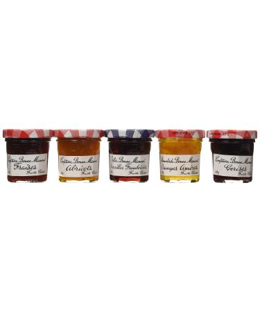 French assortment jam strawberries apricots raspberries orange bitter cherries Bonne Maman-assortiment confiture fraises abricots framboises orange ameres cerises - 250 gr