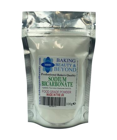 Baking Beauty and Beyond Professional Bakers Quality Sodium Bicarbonate Powder - Gluten Free Natural and Pure Baking Powder for Cooking Baking Snacks and More 100gm