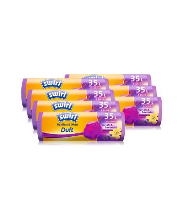 Swirl scented garbage bags vanilla-lavender with drawstring 35 liters 7 rolls with 9 bags each 35 liters (55 x 63 cm)