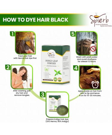 Spierb Indigo Leaf Powder 250gm - Natural Pure Indigo Powder for Hair - Indigo Henna Hair Dye black permanent hair colour/beard dye - Use with henna powder for jet black hair dye/dark brown hair dye 250 g (Pack of 1) - Buy Online on SooperMarket.com