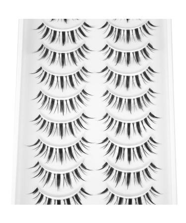 Geeneiya Manga Lashes Natural Look Anime False Eyelashes - 10 Pairs Asian Japanese Chinese Makeup Clusters - Buy Online on SooperMarket.com