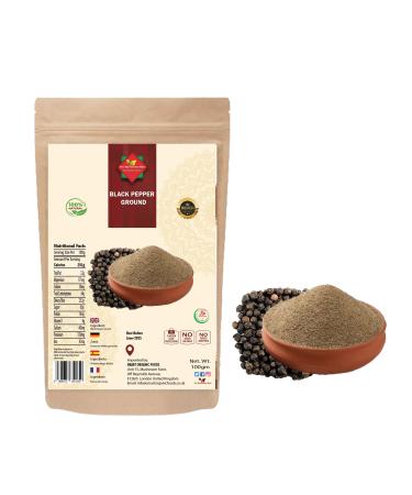 Black Pepper Ground (100g/3.52oz) | Black Pepper Powder | Ground Piper Nigrum | Kaalee Mirc Ground | Kali Mari Powder| Kaali Mirch | Kali Mirch Powder | Premium Quality | Authentic
