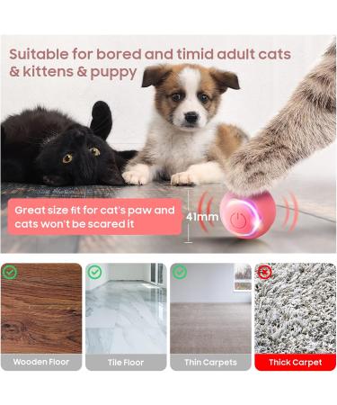 Baytion Interactive Cat Toy Ball with LED Light - USB Rechargeable (Pink) - Buy Online on SooperMarket.com
