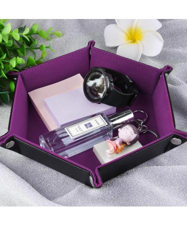 SIQUK Double Sided Dice Tray - Folding Hexagon PU Leather and Velvet Holder - Buy Online on SooperMarket.com