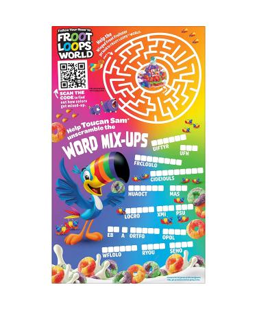 Kellogg's Froot Loops Color Mixups Cereal - 13oz Family Size Box, Fruit Flavored Kids Snacks - Buy Online on SooperMarket.com