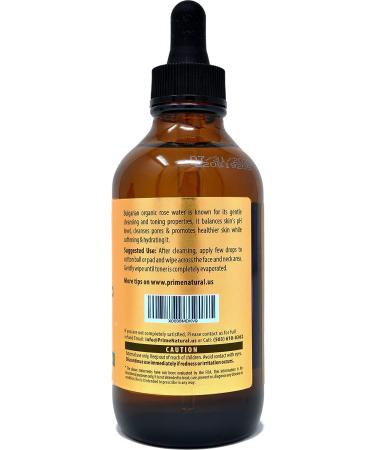 USDA Certified Organic Rose Water Spray 4oz - Facial Toner & Hydrating Mist - 100% Pure Bulgarian Rose Petals - Alcohol-Free Moisturizer for Face & Hair - Buy Online on SooperMarket.com