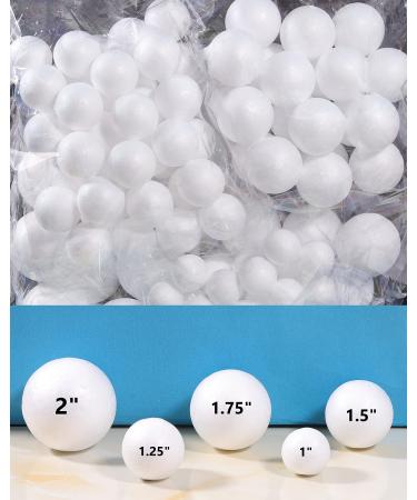 124 Pack Craft Foam Balls - 5 Sizes - Bulk Foam Craft Balls - Polystyrene Foam Balls for DIY Crafting and Decoration for Home or School Craft Project | White Color 5 Assorted sizes 124 Pack