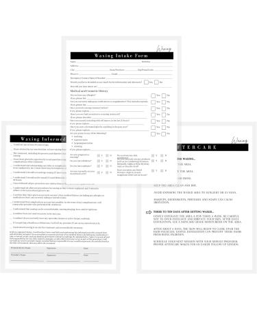 75 Wax Consumption & Post-Treatment Forms | A1 Size | Client Signature | 25 Intake 25 Constant 25 Follow-Up | International Shipping - Buy Online on SooperMarket.com
