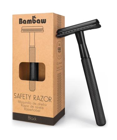Black Safety Razor | Safety Razor for Men and Women| Eco Razor | Razors Men | Plastic Free Razor | Fits All Double Edged Razor Blades | Eco-Friendly Gift | Metal Razor | Bambaw