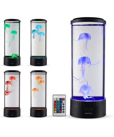 SensoryMoon Large LED Jellyfish Lava Lamp Aquarium with 3 Glowing Fake Jellyfish - 20 Color Changing Remote, Ocean Wave Projector - Kids Night Light - Buy Online on SooperMarket.com