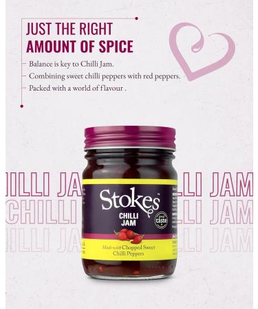 Stokes Chilli Jam 3PK Delicious Sweet Chilli Jam Perfect With Cheese & Biscuits Award Winning Sweet & Spicy Chilli Jam Made With Sweet Chillies & Red Peppers Smoky & Savoury 250g Glass Jar - Buy Online on SooperMarket.com