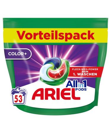 Ariel All-in-1 PODS Color+ liquid detergent capsules 53 wash loads 53 pieces (1 pack) New