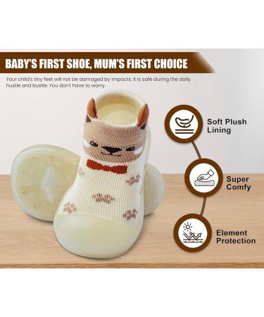 Dookeh Baby Shoes | Non Slip Soft Sole Sneakers for Boys & Girls | 6-9 Months | Brown - Buy Online on SooperMarket.com