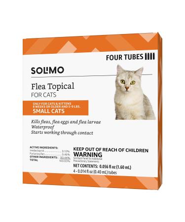 Amazon Brand - Solimo Flea Topical Treatment for Cats (Small, Large), 4 Count Small (5-9 pounds)