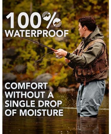 Foxelli Chest Waders - Waterproof Fishing Waders for Men & Women with Boots | Lightweight 2-ply Nylon/PVC Construction | Size 10 - Buy Online on SooperMarket.com