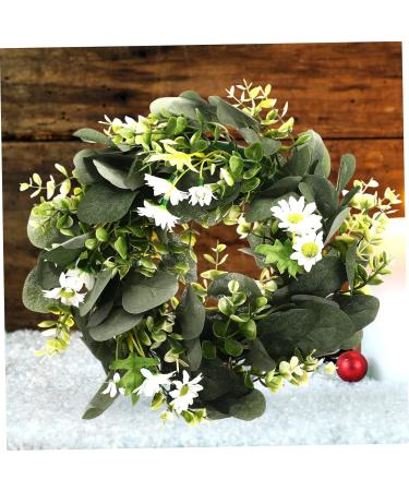 LIFKICH Wreath Planta Artificial Faux Greenery Artificial Eucalyptus Garland Holiday Window Hanging Eucalyptus Leaves Garland Faux Plants Fall Garland or Artificial Grass Daisy White White 30X30CM - Buy Online on SooperMarket.com