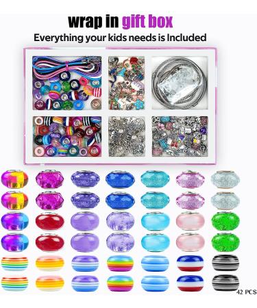 Charm Bracelet Making Kit - 150 Pcs Jewelry Supplies with European Beads, Charms, Snake Chains - Unicorn Gifts Set for Teen Girls and Kids 5-12 - Buy Online on SooperMarket.com