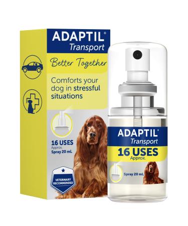 ADAPTIL Calm Transport Spray helps dog cope with travelling and other stress/anxiety related short term challenges - 20ml 20 ml (Pack of 1)
