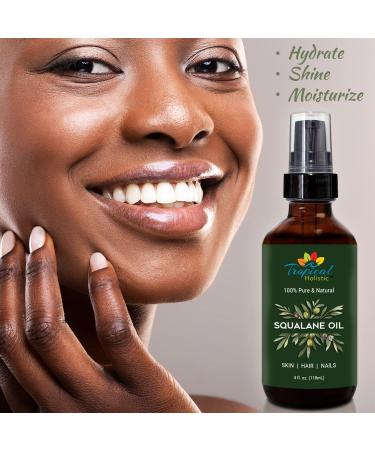 100% Pure Squalane Oil - Vegan Moisturizing Serum for Face Body Hair & Nails (4oz / 118mL) - Plant-Derived Skincare Solution - Buy Online on SooperMarket.com