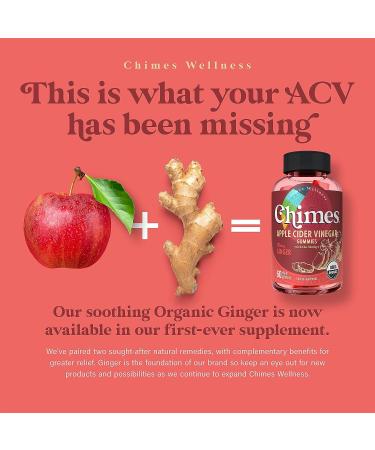Chimes Apple Cider Vinegar Gummies with Ginger - Organic USA Made 1000mg ACV + 60mg Ginger per 2 Gummies - 60 Count - Buy Online on SooperMarket.com