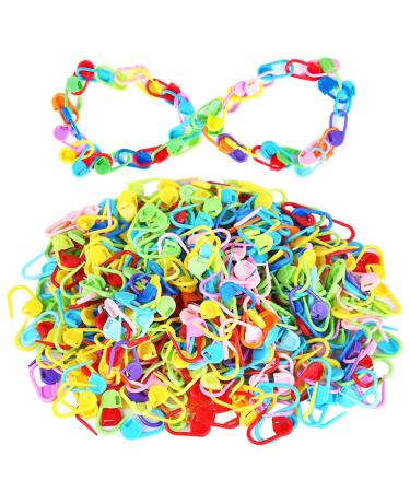 500 Pieces Colorful Knitting Markers Crochet Clips Knitting Crochet Stitch Markers Stitch Counter Needle Clips for Knitting DIY Craft Plastic Safety Pins 500 Pcs